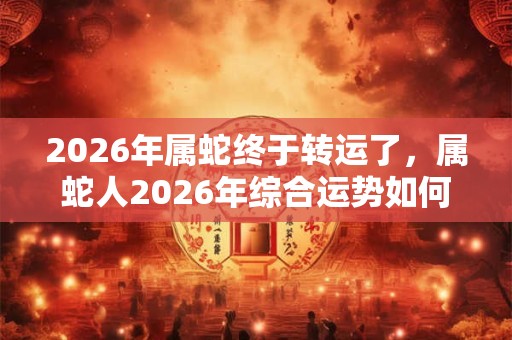 2026年属蛇终于转运了,属蛇人2026年综合运势如何? 2026年属蛇终于转运了,属蛇人2026年综合运势如何?