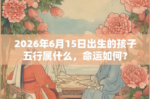 2026年6月15日出生的孩子五行属什么,命运如何? 2026年6月15日出生的孩子五行属什么,命运如何?