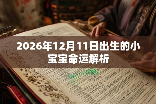 2026年12月11日出生的小宝宝命运解析