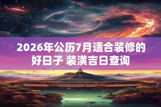 2026年公历7月适合装修的好日子 装潢吉日查询 2026年公历7月适合装修的好日子 装潢吉日查询