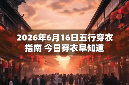 2026年6月16日五行穿衣指南 今日穿衣早知道 2026年6月16日五行穿衣指南 今日穿衣早知道