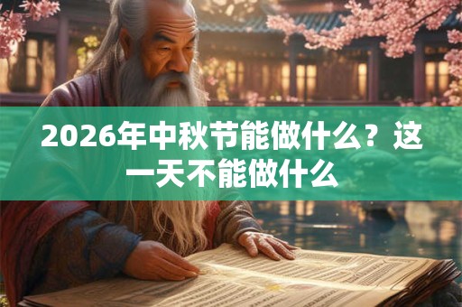 2026年中秋节能做什么？这一天不能做什么