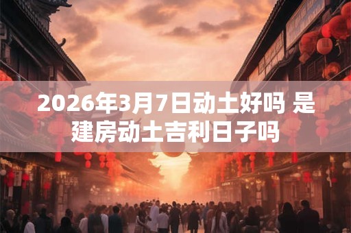 2026年3月7日动土好吗 是建房动土吉利日子吗