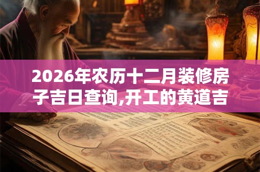 2026年农历十二月装修房子吉日查询,开工的黄道吉日 2026年农历十二月装修房子吉日查询,开工的黄道吉日