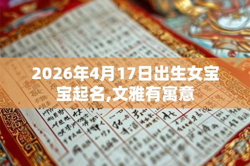 2026年4月17日出生女宝宝起名,文雅有寓意