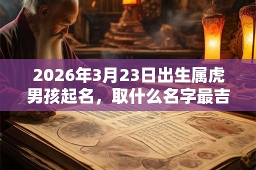 2026年3月23日出生属虎男孩起名，取什么名字最吉利