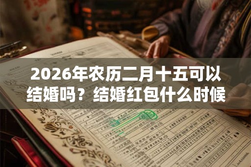 2026年农历二月十五可以结婚吗？结婚红包什么时候给？