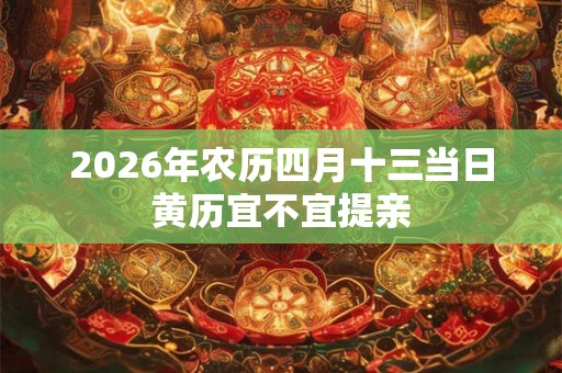 2026年农历四月十三当日黄历宜不宜提亲 2026年农历四月十三当日黄历宜不宜提亲