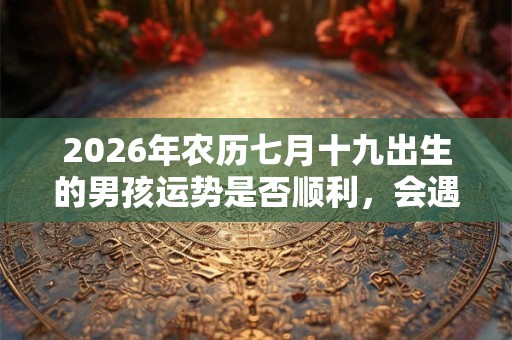 2026年农历七月十九出生的男孩运势是否顺利，会遇到什么坎？