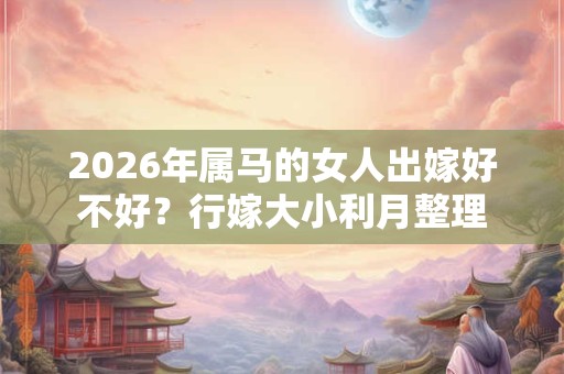 2026年属马的女人出嫁好不好？行嫁大小利月整理