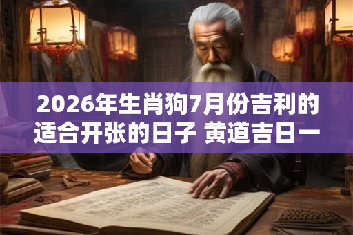 2026年生肖狗7月份吉利的适合开张的日子 黄道吉日一览表 2026年生肖狗7月份吉利的适合开张的日子 黄道吉日一览表