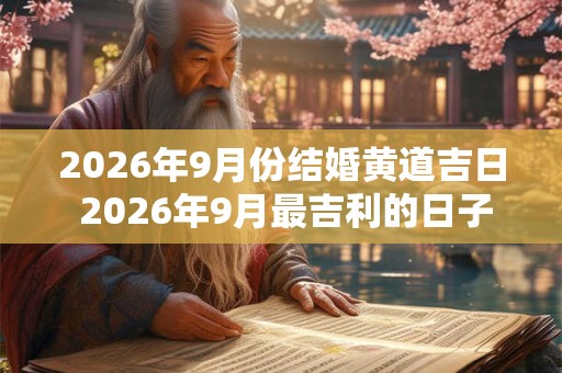 2026年9月份结婚黄道吉日 2026年9月最吉利的日子