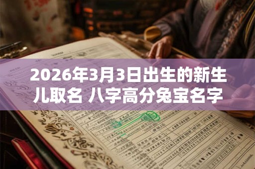 2026年3月3日出生的新生儿取名 八字高分兔宝名字