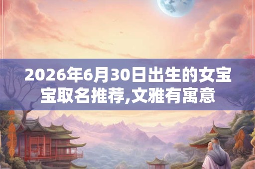 2026年6月30日出生的女宝宝取名推荐,文雅有寓意 2026年6月30日出生的女宝宝取名推荐,文雅有寓意