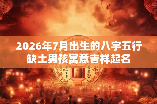 2026年7月出生的八字五行缺土男孩寓意吉祥起名