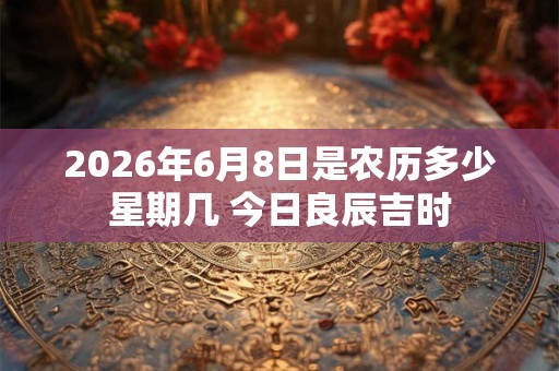 2026年6月8日是农历多少星期几 今日良辰吉时