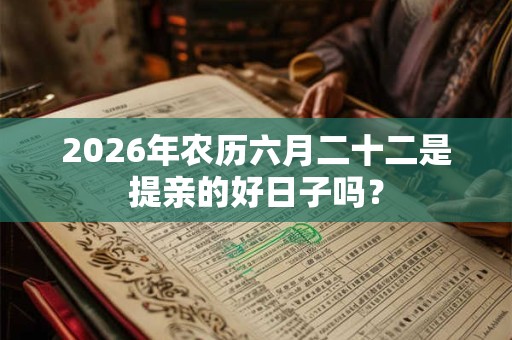 2026年农历六月二十二是提亲的好日子吗？