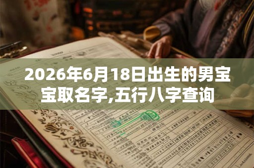 2026年6月18日出生的男宝宝取名字,五行八字查询