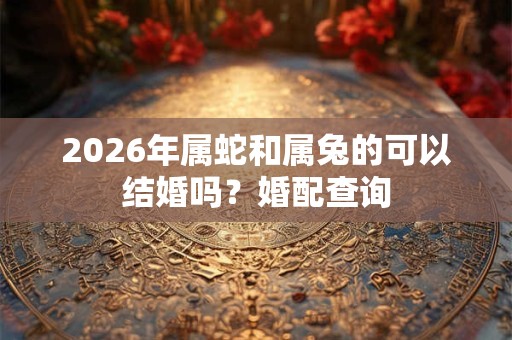 2026年属蛇和属兔的可以结婚吗？婚配查询