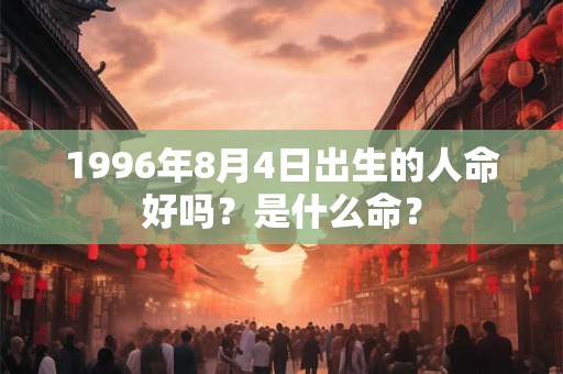 1996年8月4日出生的人命好吗？是什么命？