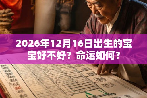 2026年12月16日出生的宝宝好不好？命运如何？