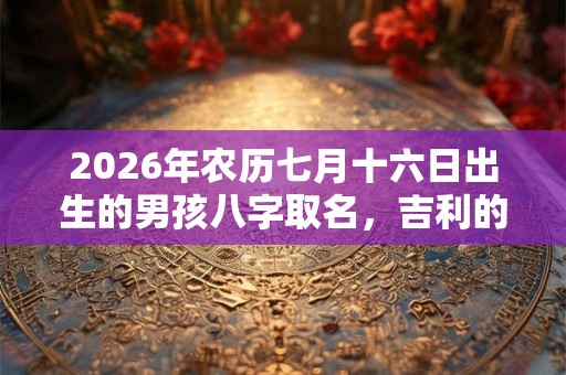 2026年农历七月十六日出生的男孩八字取名，吉利的男孩名字