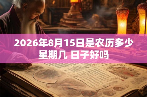 2026年8月15日是农历多少星期几 日子好吗 2026年8月15日是农历多少星期几 日子好吗