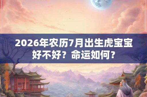 2026年农历7月出生虎宝宝好不好？命运如何？
