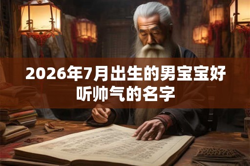 2026年7月出生的男宝宝好听帅气的名字 2026年7月出生的男宝宝好听帅气的名字
