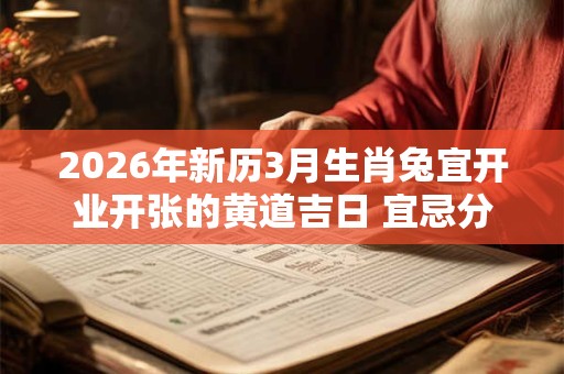 2026年新历3月生肖兔宜开业开张的黄道吉日 宜忌分析 2026年新历3月生肖兔宜开业开张的黄道吉日 宜忌分析