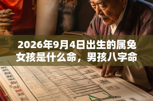 2026年9月4日出生的属兔女孩是什么命，男孩八字命运分析