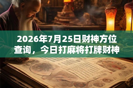 2026年7月25日财神方位查询,今日打麻将打牌财神方位 2026年7月25日财神方位查询,今日打麻将打牌财神方位