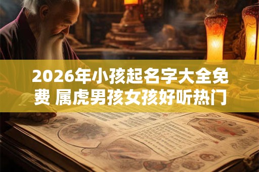 2026年小孩起名字大全免费 属虎男孩女孩好听热门