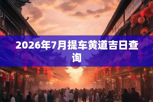 2026年7月提车黄道吉日查询