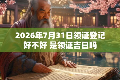 2026年7月31日领证登记好不好 是领证吉日吗 2026年7月31日领证登记好不好 是领证吉日吗
