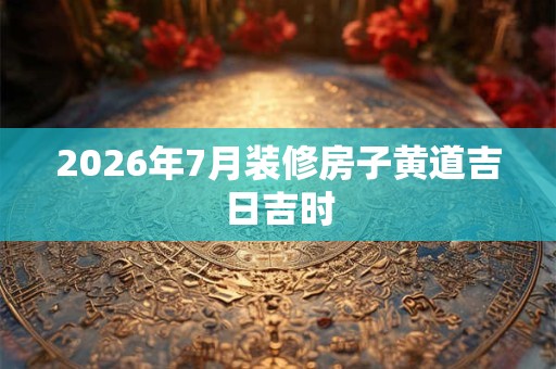 2026年7月装修房子黄道吉日吉时 2026年7月装修房子黄道吉日吉时