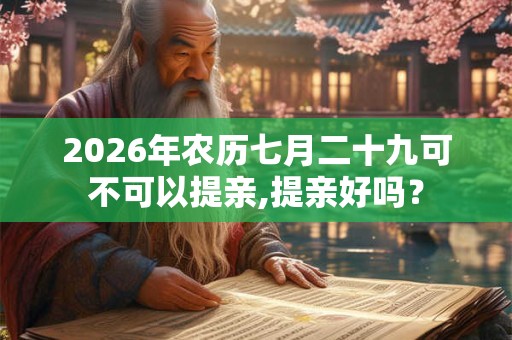 2026年农历七月二十九可不可以提亲,提亲好吗? 2026年农历七月二十九可不可以提亲,提亲好吗?