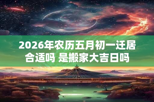 2026年农历五月初一迁居合适吗 是搬家大吉日吗