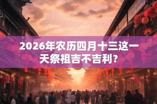 2026年农历四月十三这一天祭祖吉不吉利？