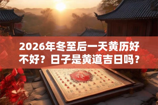 2026年冬至后一天黄历好不好？日子是黄道吉日吗？