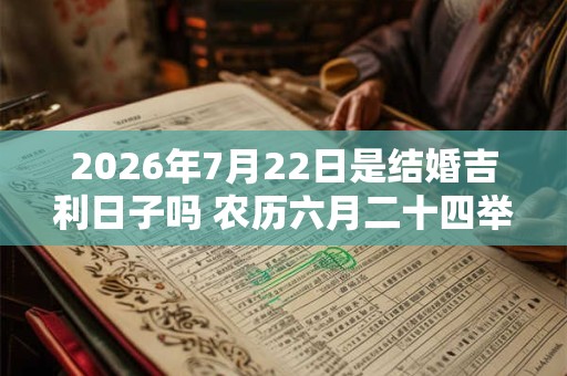 2026年7月22日是结婚吉利日子吗 农历六月二十四举办婚礼怎么样 2026年7月22日是结婚吉利日子吗 农历六月二十四举办婚礼怎么样
