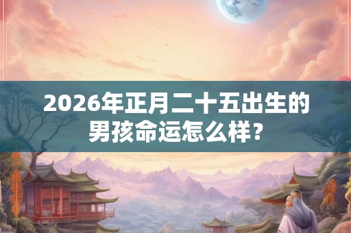 2026年正月二十五出生的男孩命运怎么样？