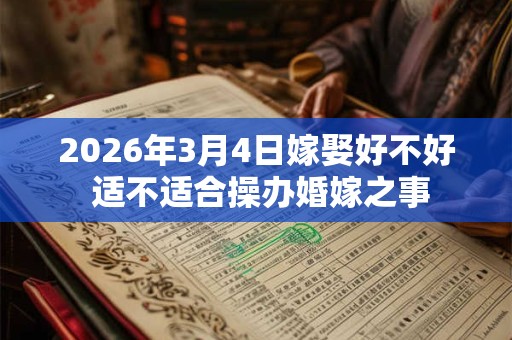 2026年3月4日嫁娶好不好 适不适合操办婚嫁之事
