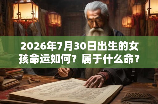 2026年7月30日出生的女孩命运如何？属于什么命？