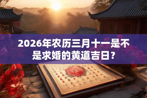 2026年农历三月十一是不是求婚的黄道吉日？