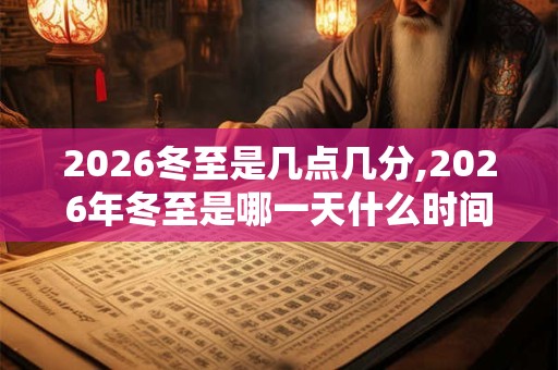 2026冬至是几点几分,2026年冬至是哪一天什么时间？