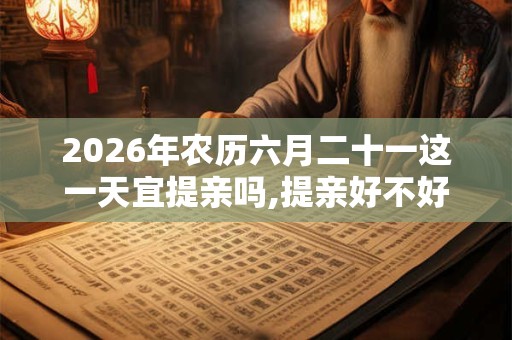 2026年农历六月二十一这一天宜提亲吗,提亲好不好？