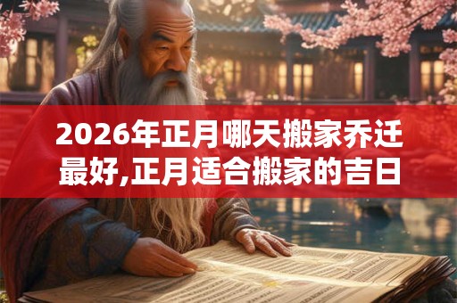 2026年正月哪天搬家乔迁最好,正月适合搬家的吉日