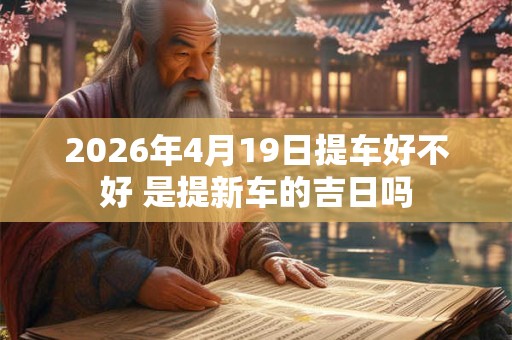 2026年4月19日提车好不好 是提新车的吉日吗