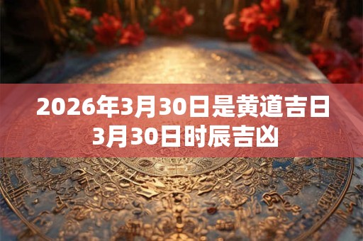 2026年3月30日是黄道吉日 3月30日时辰吉凶